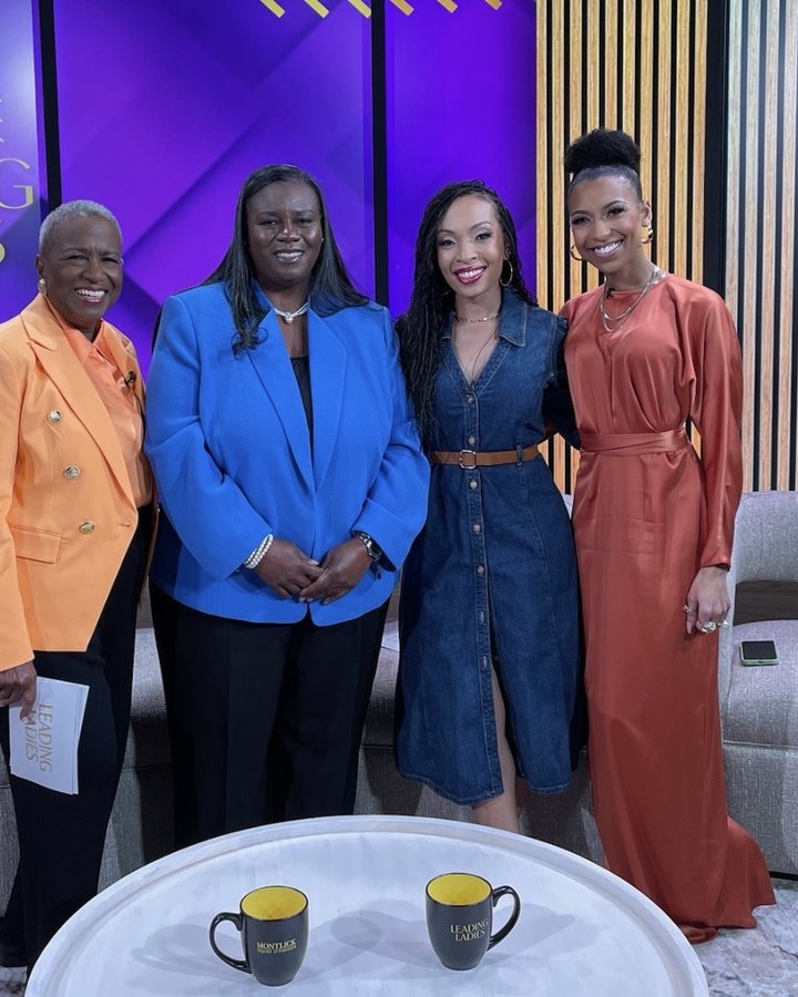Chelsea with her Leading Ladies co-hosts and a guest on the Peachtree TV set